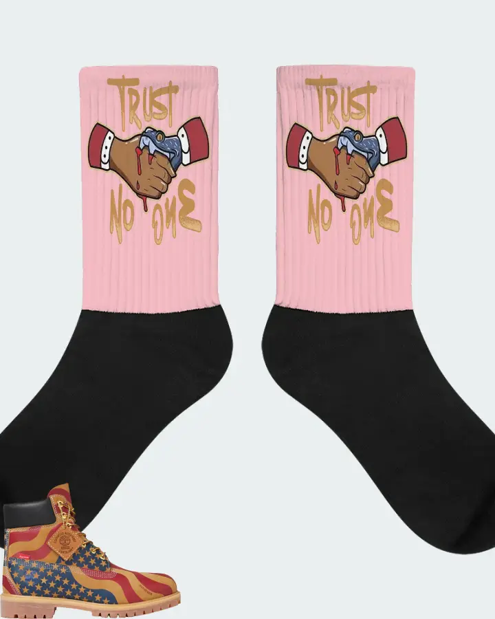 Timberland 6" Boot Sneaker Matching Pink Socks - Trust No One