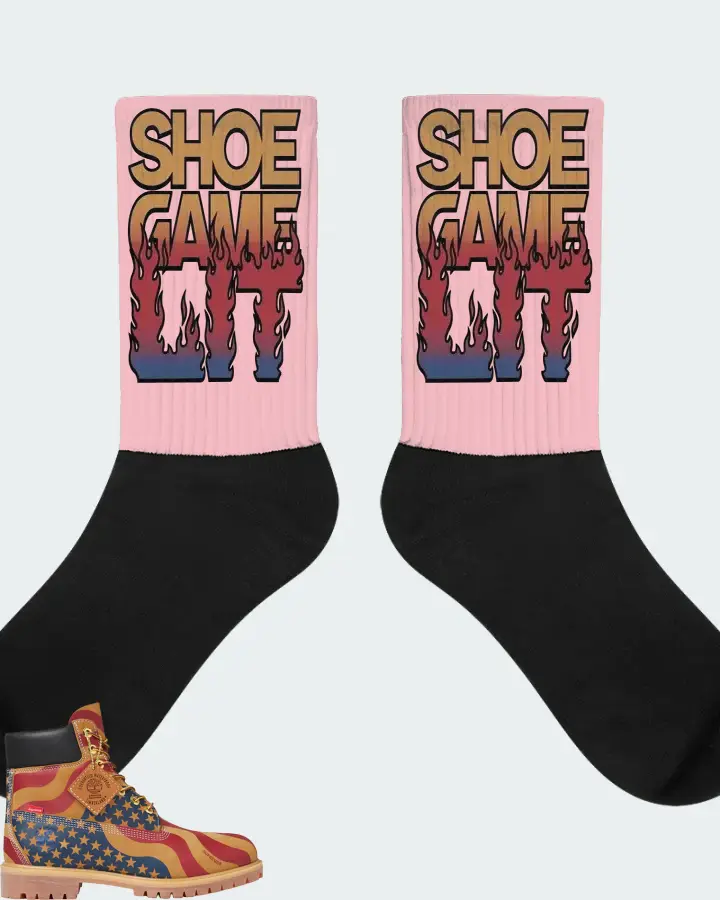 Timberland 6" Boot Sneaker Matching Pink Socks - Shoe Game Lit Refreshed