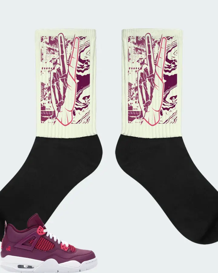Jordan 4 Retro Sneaker Matching Citron Socks - Peace of mind