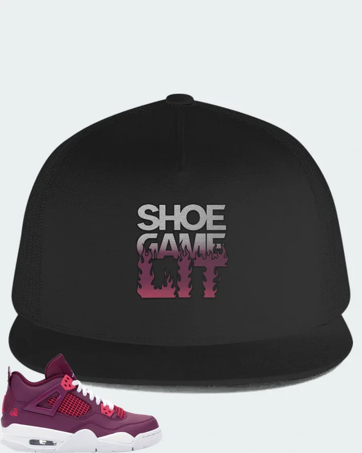 Jordan 4 Retro Sneaker Matching Black Hat - Shoe Game Lit Refreshed