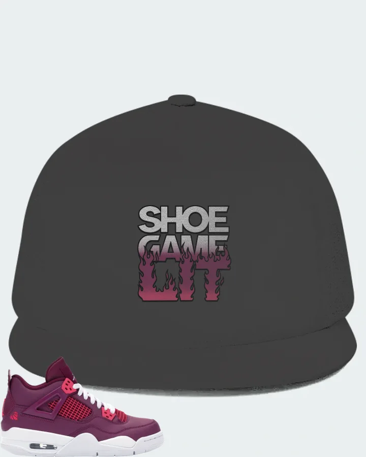 Jordan 4 Retro Sneaker Matching Dark Grey Hat - Shoe Game Lit Refreshed
