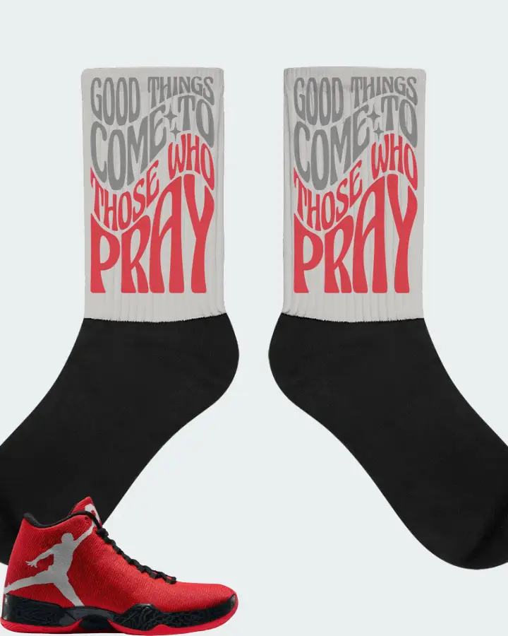 Jordan XX9 Sneaker Matching Grey Socks - Good Things Come To Those Who Pray