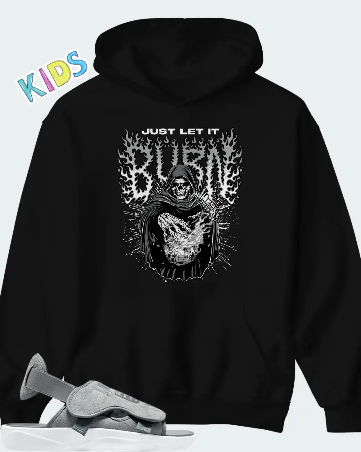 Air Jordan LS Slide Cool Grey Matching Kid's Hoodie