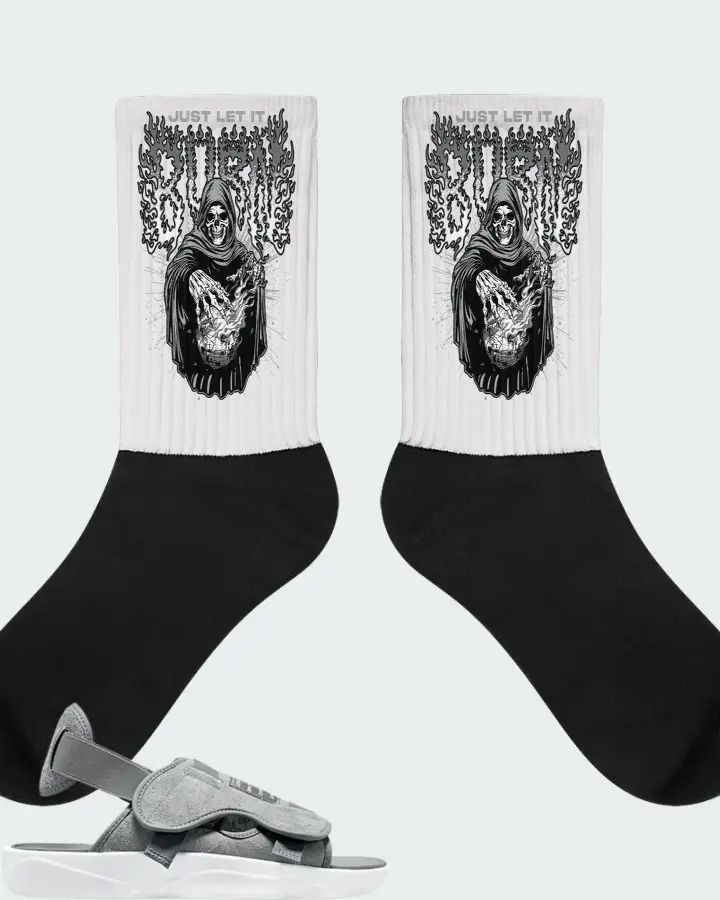 Air Jordan LS Slide Cool Grey Matching Socks