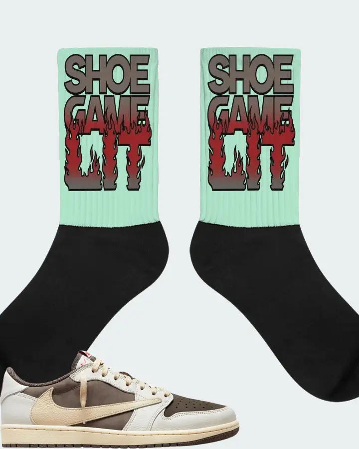 Jordan 1 Retro Low OG SP Sneaker Matching Mint Socks - Shoe Game Lit Refreshed