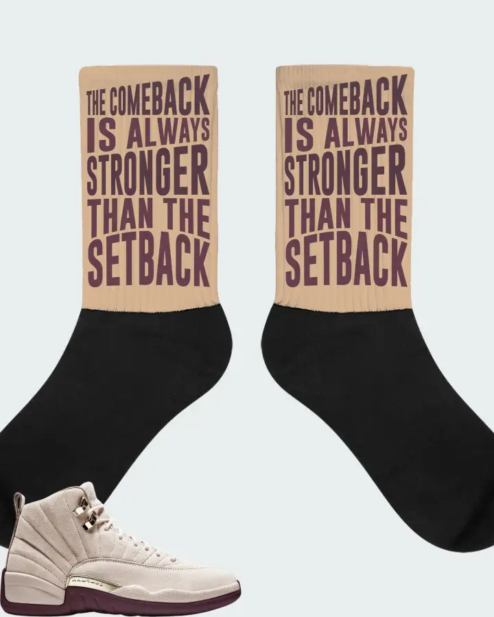 Air Jordan 12 Retro A Ma Maniére  Sneaker Matching Cream Socks - The Comeback