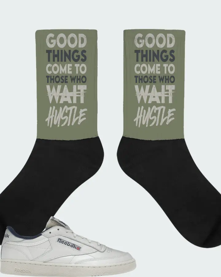 Reebok Club C 85 Vintage Sneaker Matching Olive Socks - Good Things Come