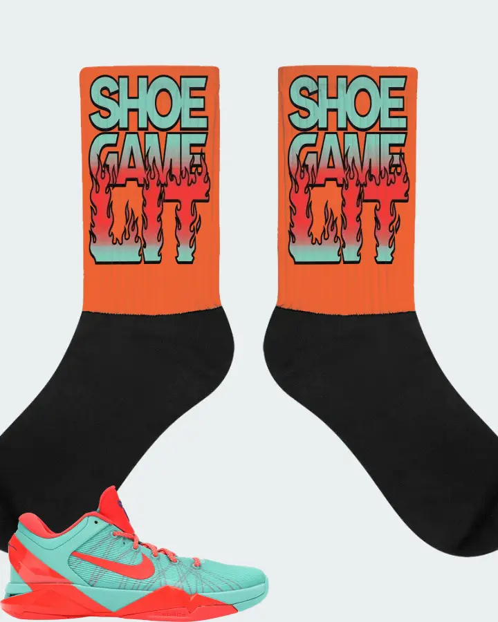 Nike Kobe 7 Sneaker Matching Orange Socks - Shoe Game Lit Refreshed