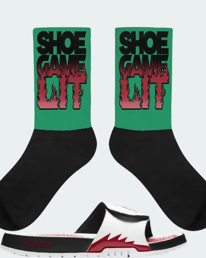 Jordan Hydro 5 Retro Sneaker Matching Kelly Green Socks - Shoe Game Lit Refreshed