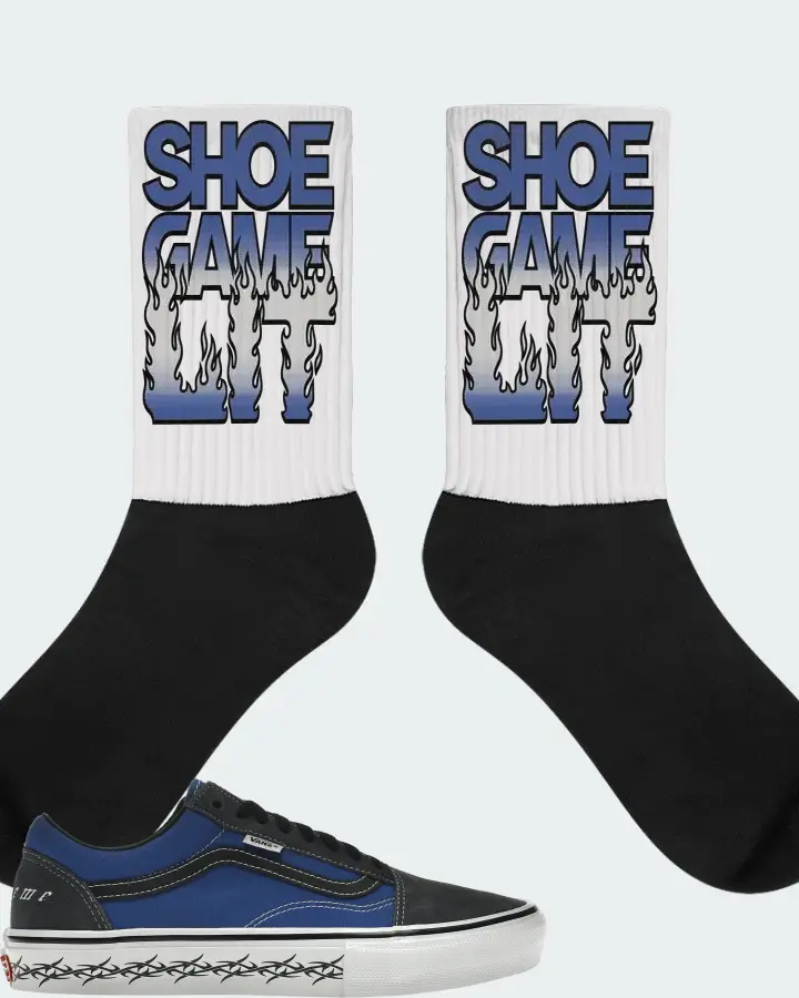 Vans Skate Old Skool Sneaker Matching White Socks - Shoe Game Lit Refreshed