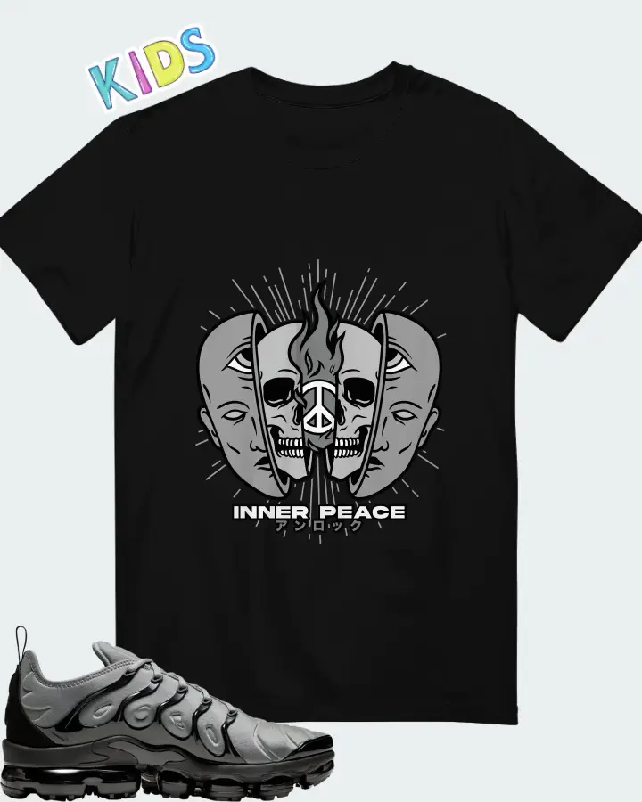 Nike Air VaporMax Plus Cool Grey Black Matching Kid's T-Shirt
