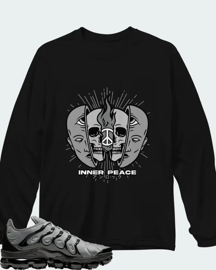 Nike Air VaporMax Plus Cool Grey Black Matching Long Sleeve T-Shirt