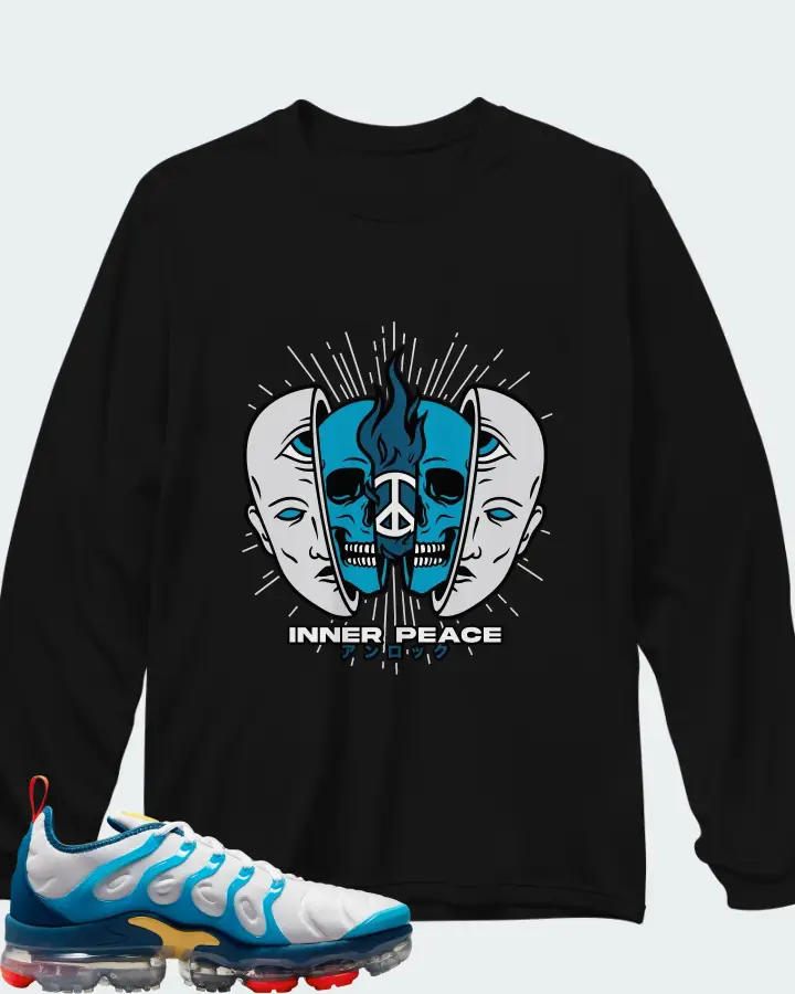 Nike Air VaporMax Plus Teal Red Yellow Matching Long Sleeve T-Shirt