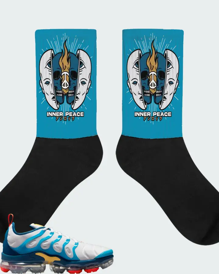 Nike Air VaporMax Plus Teal Red Yellow Matching Socks