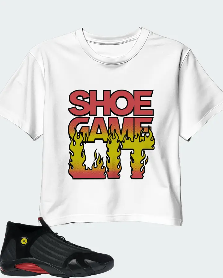 Jordan 14 Retro Sneaker Matching White Crop Top - Shoe Game Lit Refreshed