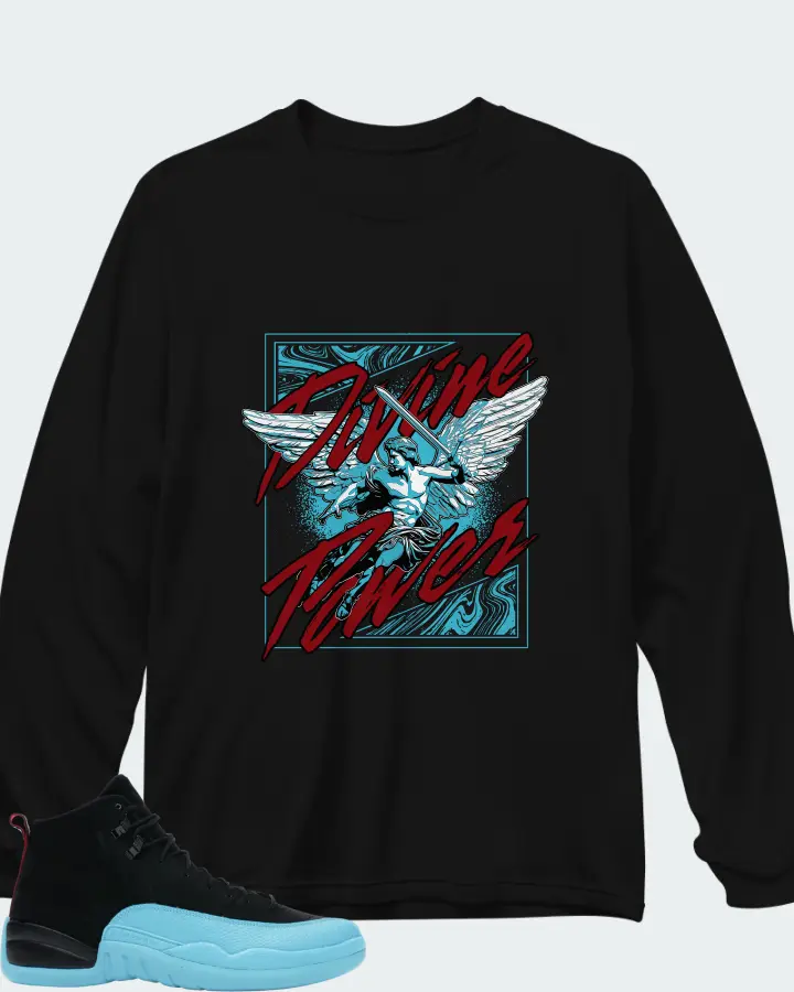 Air Jordan 12 Retro Gamma Blue Matching Long Sleeve T-Shirt