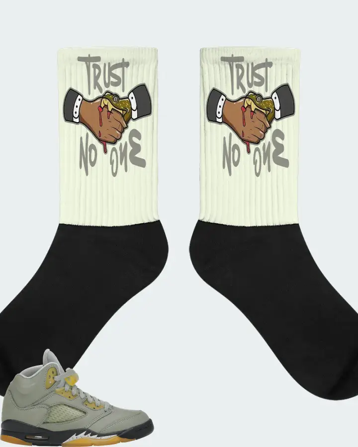 Jordan 5 Retro Sneaker Matching Citron Socks - Trust No One