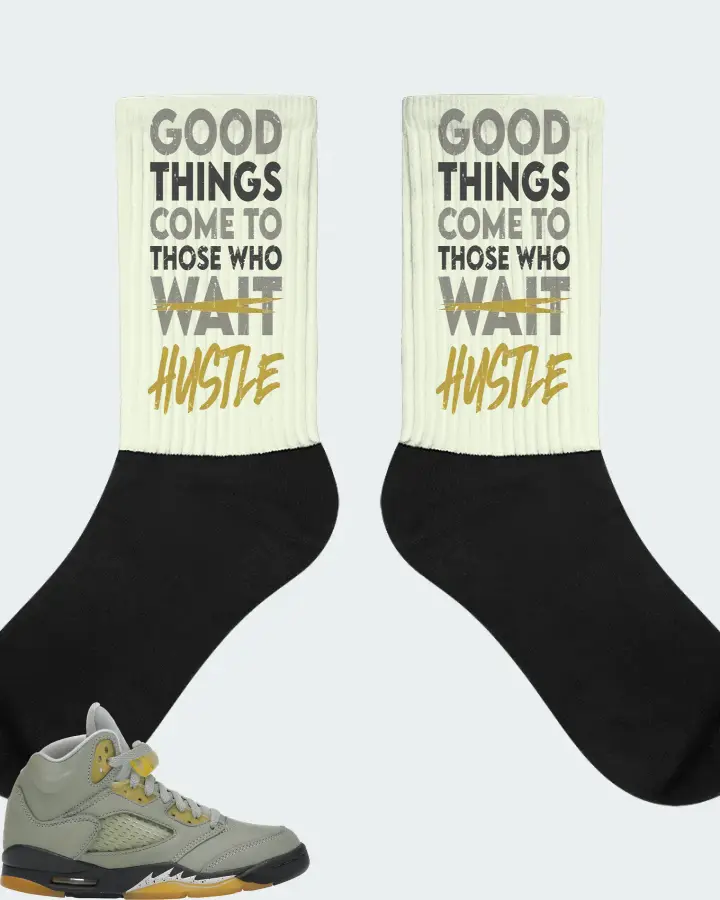 Jordan 5 Retro Sneaker Matching Citron Socks - Good Things Come