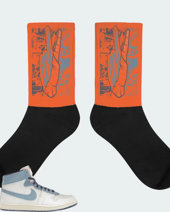 Nike Jordan Air Ship PE SP Sneaker Matching Orange Socks - Peace of mind