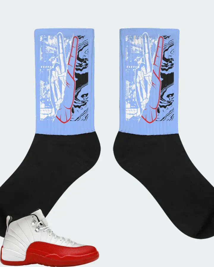 Jordan 12 Retro Sneaker Matching Carolina Blue Socks - Peace of mind