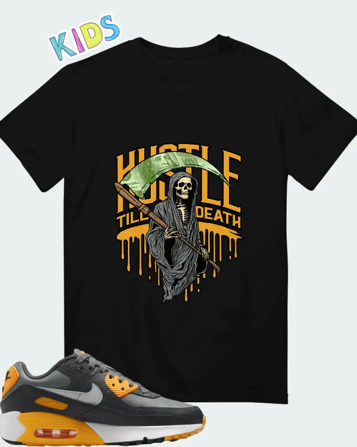 Nike Air Max 90 Smoke Grey Anthracite White Light Smoke Grey Matching Kid's T-Shirt