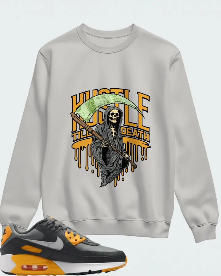 Nike Air Max 90 Smoke Grey Anthracite White Light Smoke Grey Matching Sweatshirt
