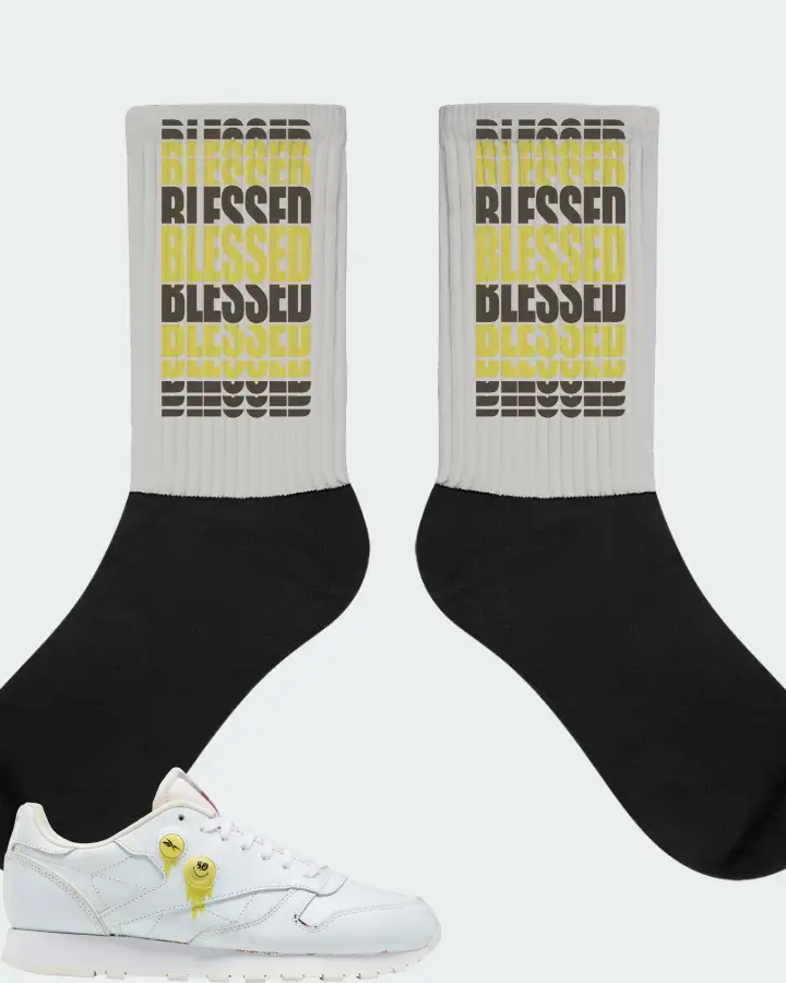 Reebok Classic Leather Sneaker Matching Grey Socks - BLESSED Many Times