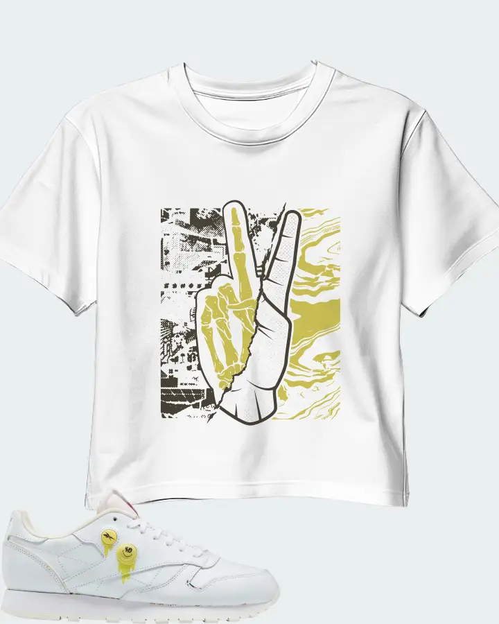 Reebok Classic Leather Sneaker Matching White Crop Top - Peace of mind