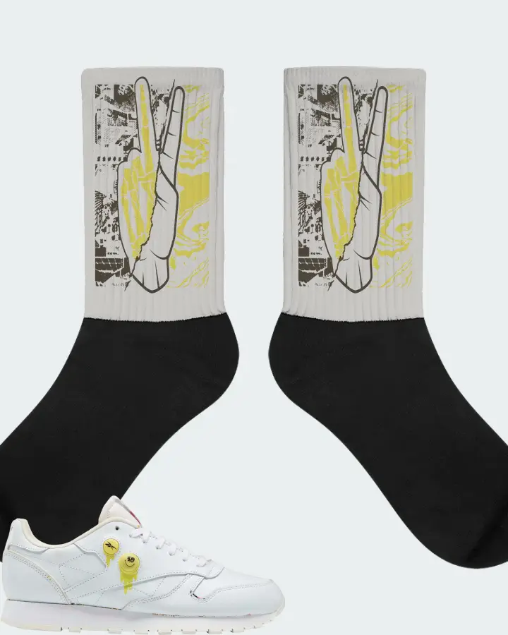 Reebok Classic Leather Sneaker Matching Grey Socks - Peace of mind