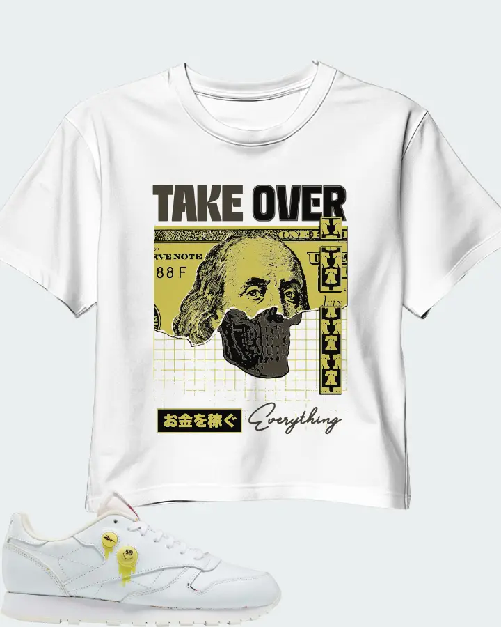 Reebok Classic Leather Sneaker Matching White Crop Top - Take Over