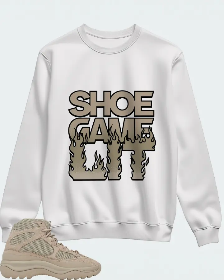 adidas Yeezy Desert Boot Sneaker Matching White Sweatshirt - Shoe Game Lit Refreshed