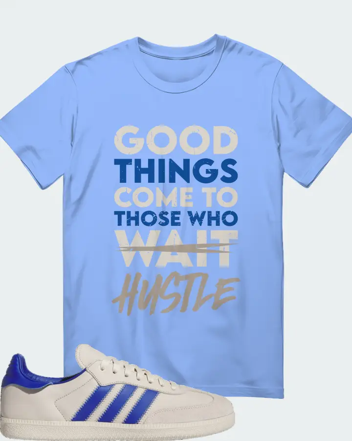 adidas Samba Human Race Pharrell  Royal Blue Alumina  matching Carolina Blue t-shirt