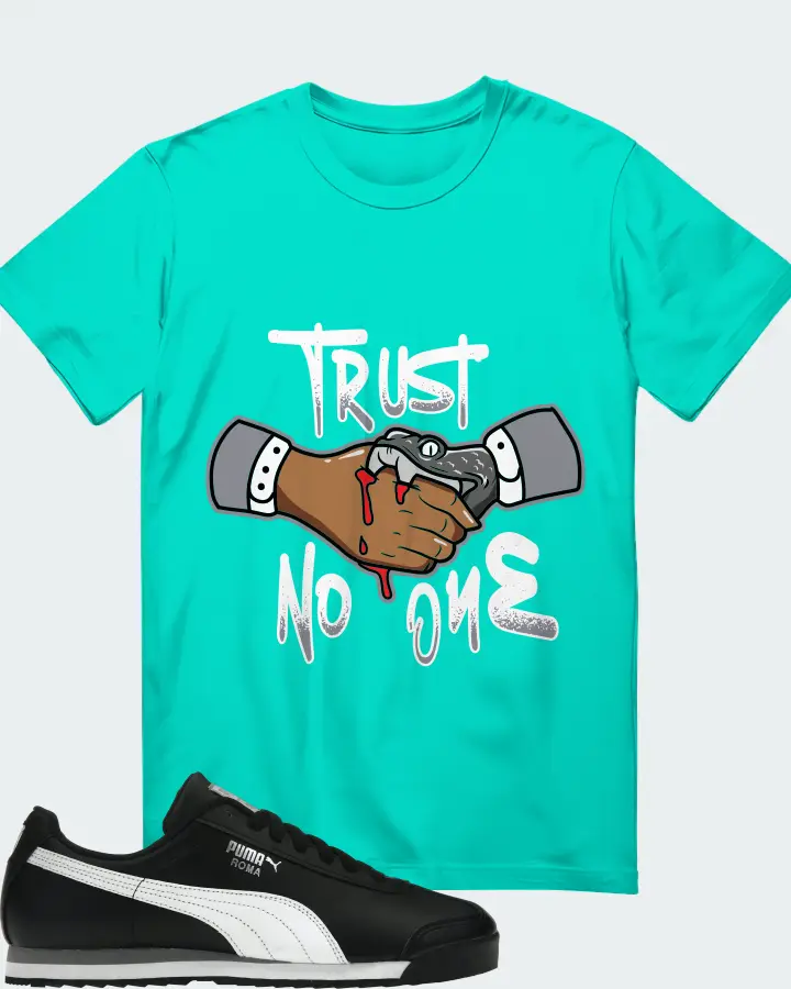 Puma Roma Basic Sneaker Matching Teal T-Shirt - Trust No One