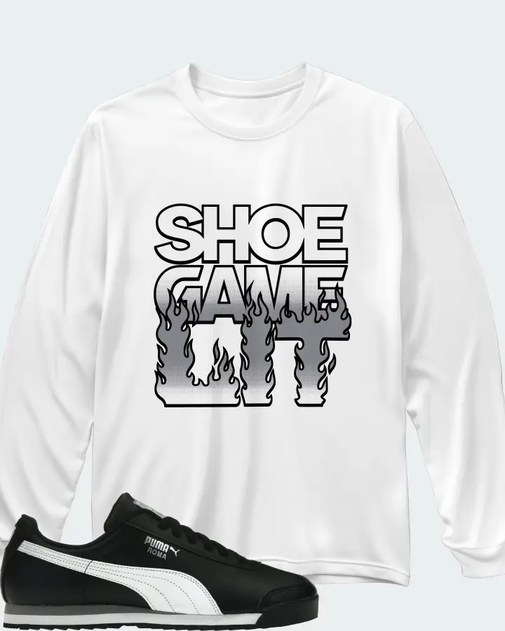 Puma Roma Basic Sneaker Matching White Long Sleeve T-Shirt - Shoe Game Lit Refreshed