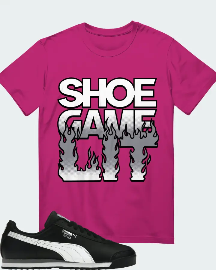 Puma Roma Basic Sneaker Matching Berry Kid's T-Shirt - Shoe Game Lit Refreshed