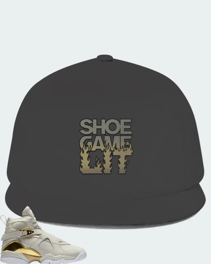 Jordan 8 Retro Sneaker Matching Dark Grey Hat - Shoe Game Lit Refreshed