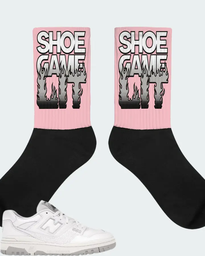 New Balance 550 Sneaker Matching Pink Socks - Shoe Game Lit Refreshed