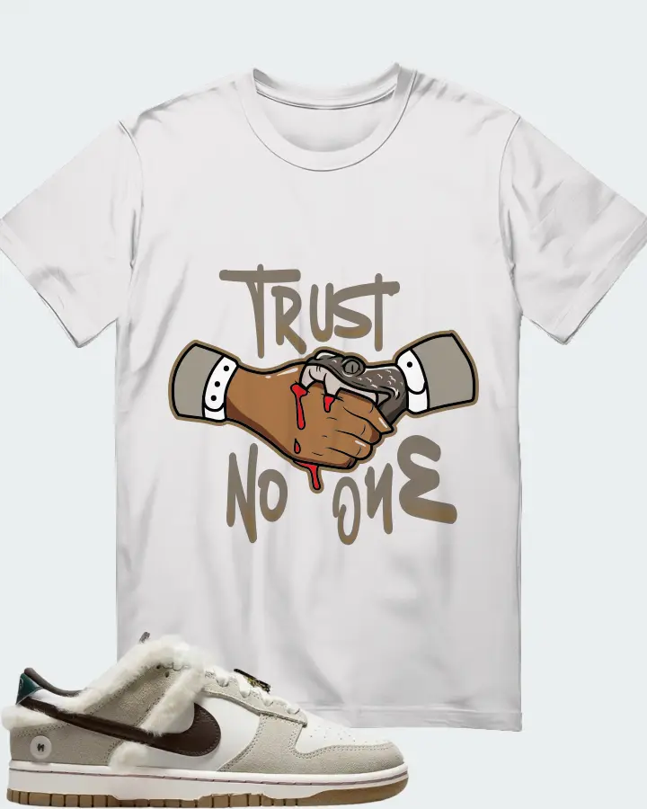 Nike Dunk Low Fur Bling  Sneaker Matching White T-Shirt - Trust No One