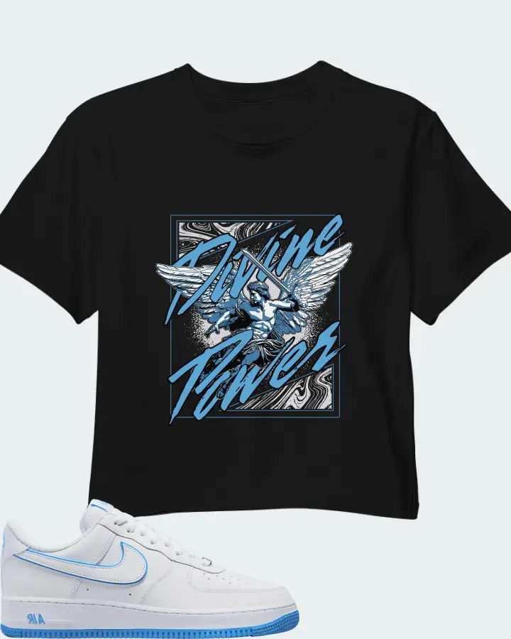 Nike Air Force 1 '07 Low White University Blue Sole Matching Crop Top