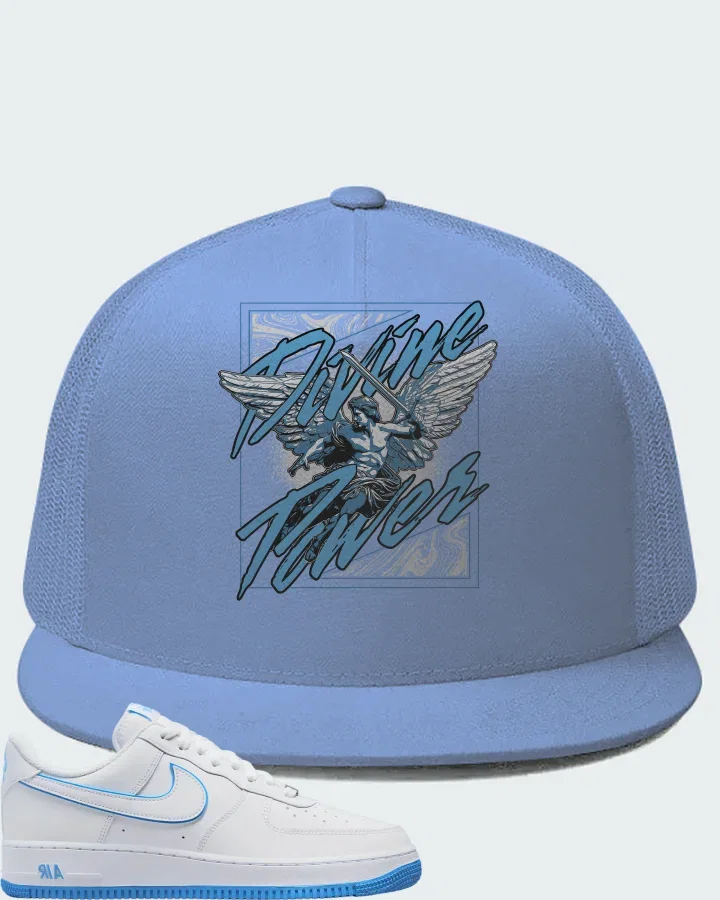Nike Air Force 1 '07 Low White University Blue Sole Matching Hat