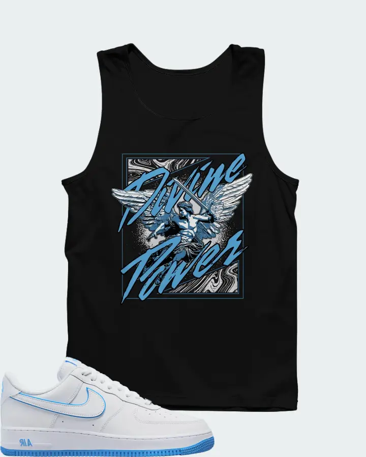 Nike Air Force 1 '07 Low White University Blue Sole Matching Tank Top