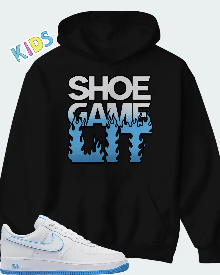 Nike Air Force 1 '07 Low White University Blue Sole Matching Kid's Hoodie
