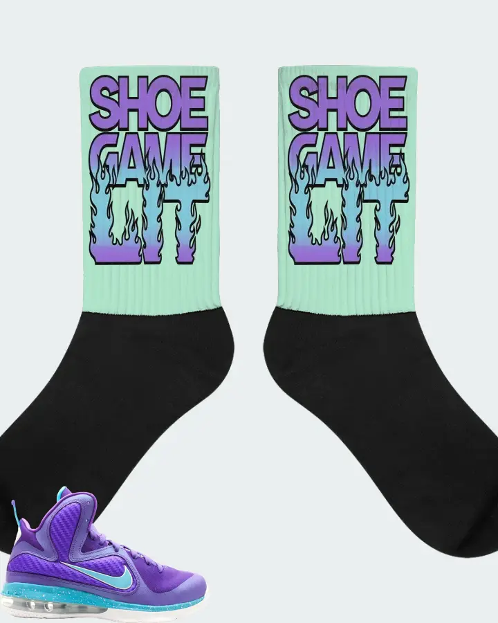 Nike LeBron 9 Sneaker Matching Mint Socks - Shoe Game Lit Refreshed