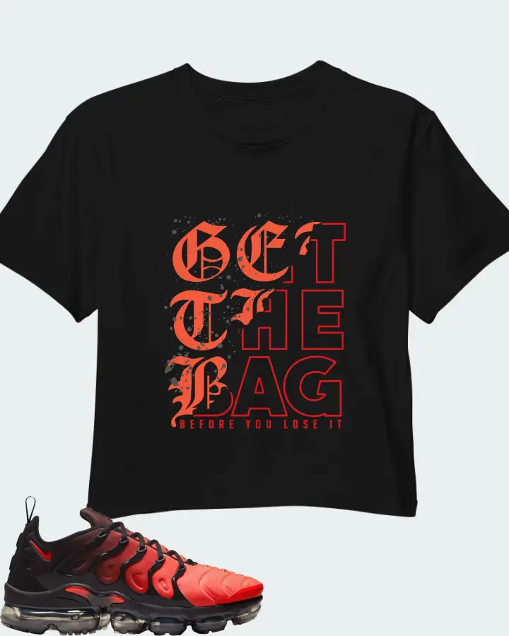 Nike Air Vapormax Plus Black Bright Crimson Anthracite  Matching Crop Top