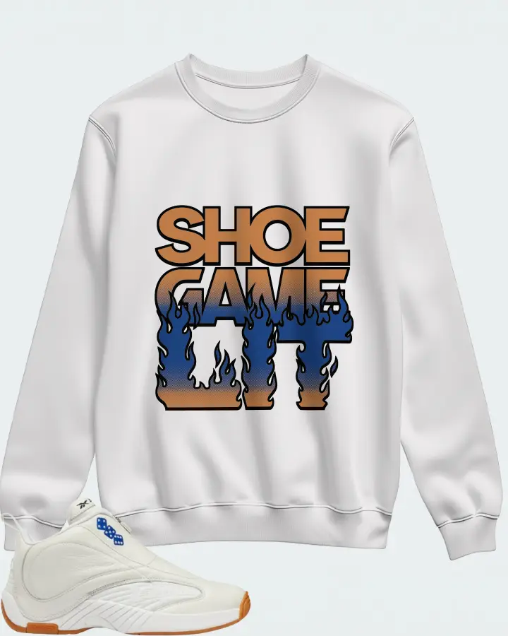 Reebok Answer IV Sneaker Matching White Sweatshirt - Shoe Game Lit Refreshed