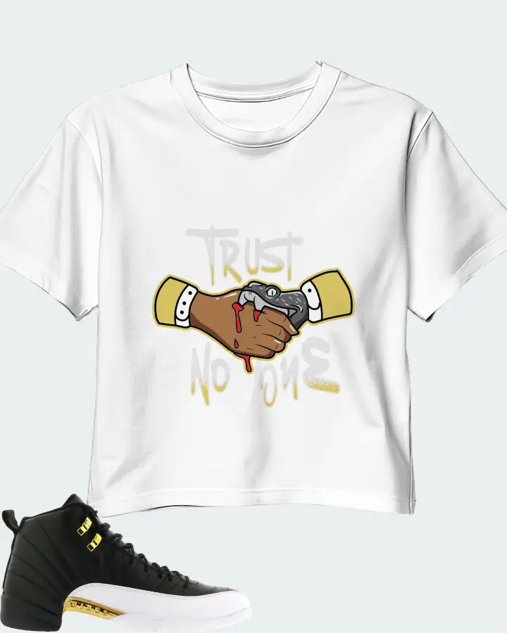 Jordan 12 Retro Sneaker Matching White Crop Top - Trust No One