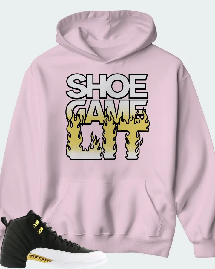 Jordan 12 Retro Sneaker Matching Pink Hoodie - Shoe Game Lit Refreshed