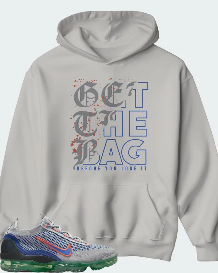 Nike Air VaporMax 2021 Flyknit Wolf Grey Medium Blue Matching Hoodie
