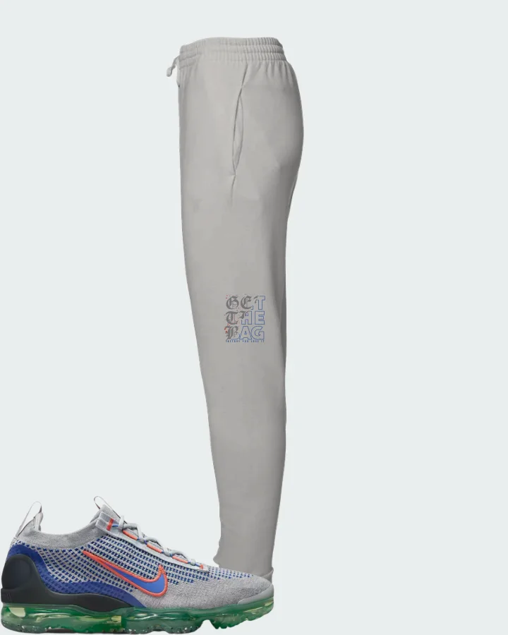 Nike Air VaporMax 2021 Flyknit Wolf Grey Medium Blue Matching Joggers