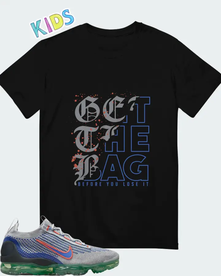 Nike Air VaporMax 2021 Flyknit Wolf Grey Medium Blue Matching Kid's T-Shirt